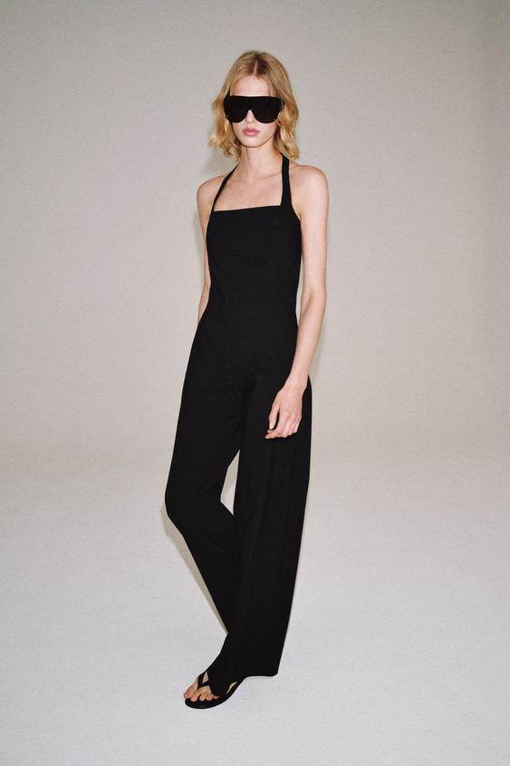Zara - Zw Collection Halter Neck Jumpsuit - Black - Xs - Woman | Zara UK