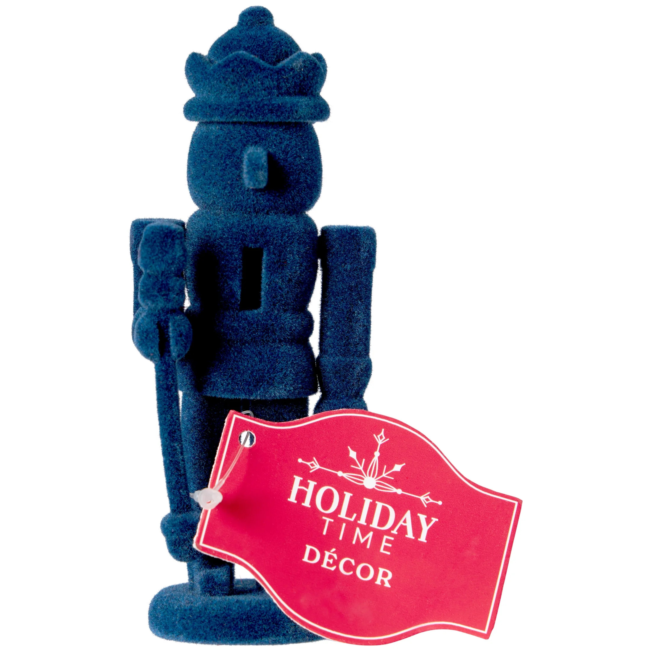 One Blue Holiday Time Flocked Nutcracker Tabletop Decoration, 4.5 inch | Walmart (US)