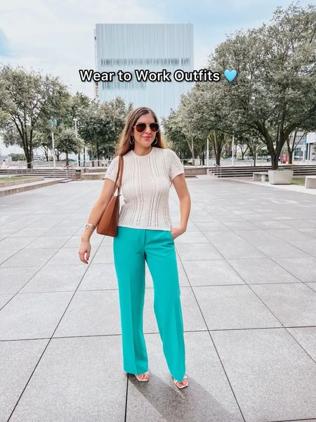 Work Wear Outfits 💚 Office Outfit sizing details below. 
First outfit - size XS and 0 in pants 
Second Outfit- size 2 in the dress 
Third Outfit - size XS in the blouse & skirt 
Fourth Outfit - Size XS in the blazer & Dress.

Teacher Outfits | Professional Attire 




#LTKVideo #LTKFindsUnder100 #LTKWorkwear