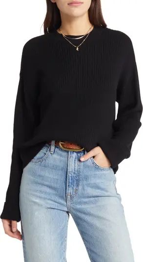 Treasure & Bond Cuff Sleeve Rib Cotton Sweater | Nordstrom | Nordstrom