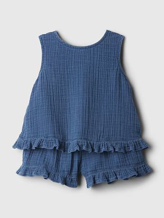 babyGap Crinkle Gauze Ruffle Outfit Set | Gap (US)