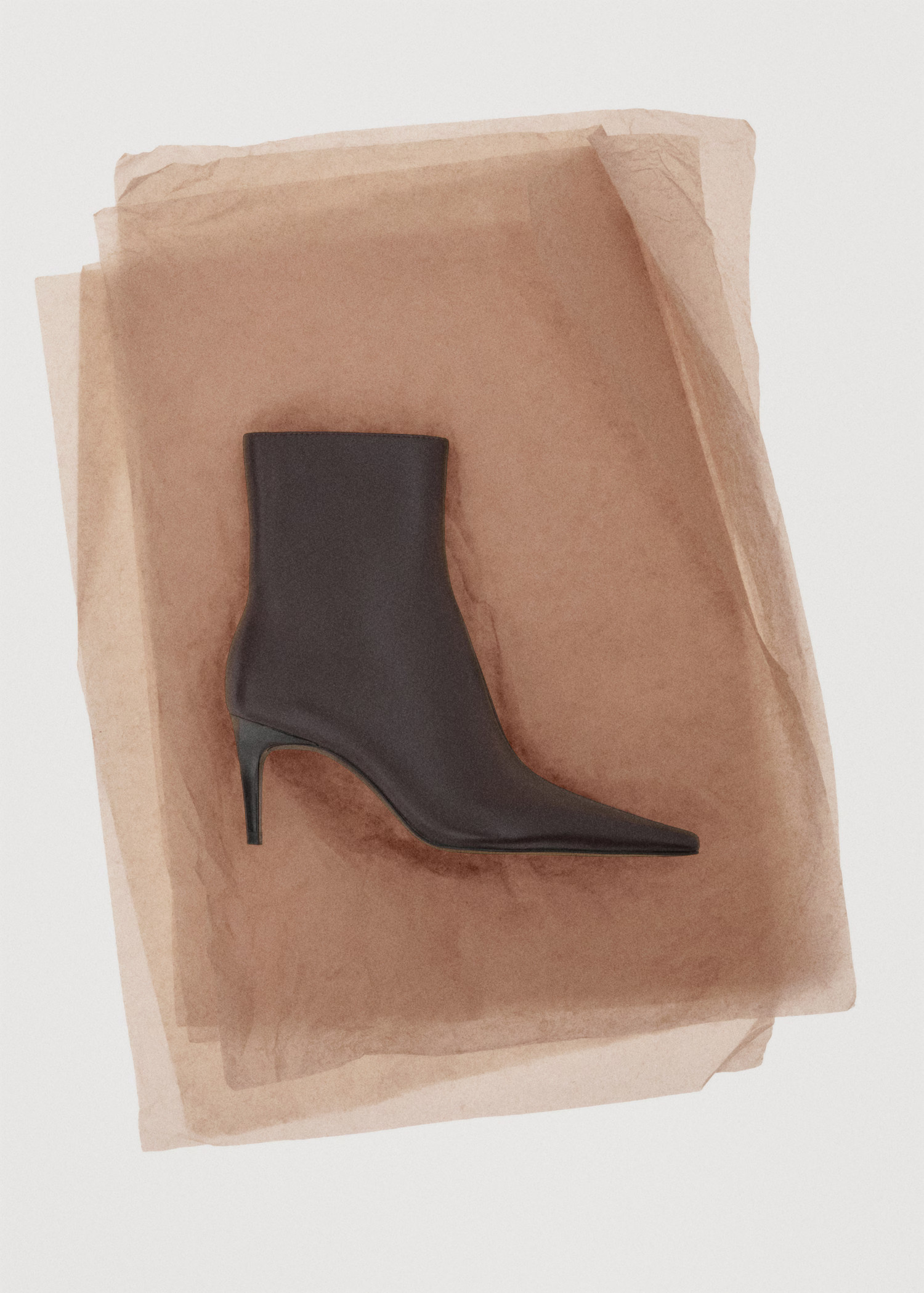 Spitze Ankle Boots aus Leder - Damen | MANGO Deutschland | Mango EU