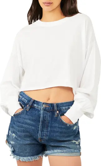 Denver Crop Long Sleeve Cotton Top | Nordstrom