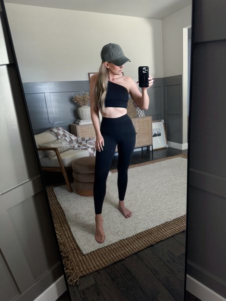 Today errands outfit — Lululemon Align Leggings with Asymmetrical Bra. 

Hat is THE OFFICIAL CAP in washed green from JOAH BROWN, tagging similar. 

Gym Outfit - Matching Set - Fitness Fashion - Summer Body - Workout Wear 

#lululemon 

#LTKfitness