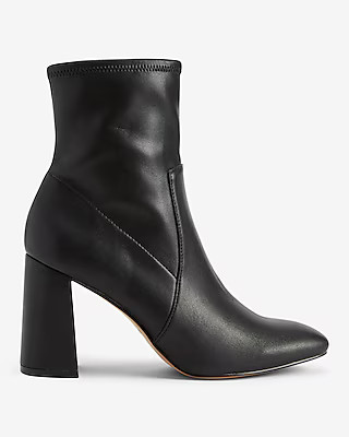 Block Heel Sock Booties | Express