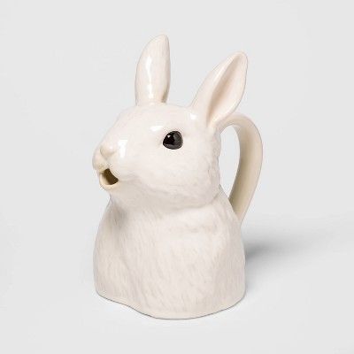 9.2" x 8" Stoneware Bunny Shaped Pitcher Vase White - Threshold™ | Target