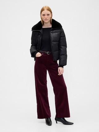 High Rise Wide-Leg Velvet Pants | Gap Factory