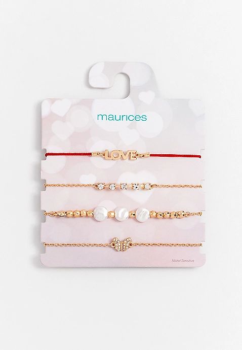 Heart Love Pull Knot Bracelet Set | Maurices