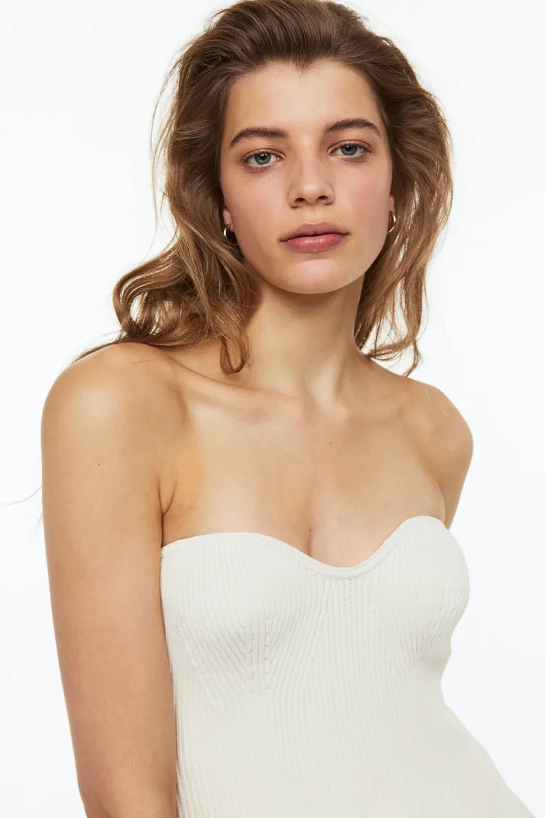 Rib-knit peplum top | H&M (UK, MY, IN, SG, PH, TW, HK)