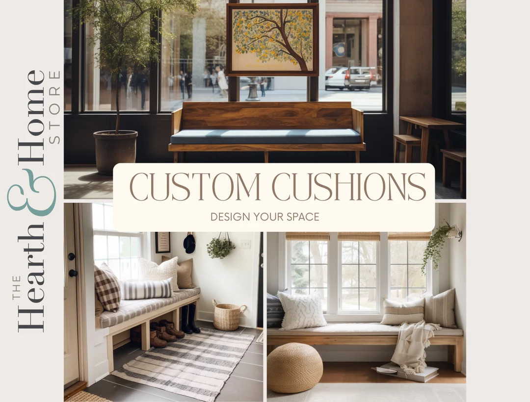 3" Custom  Bench Seat Cushion  3" thick, indoor Window Seat Cushion from Hearth and Home Store | Etsy (US)