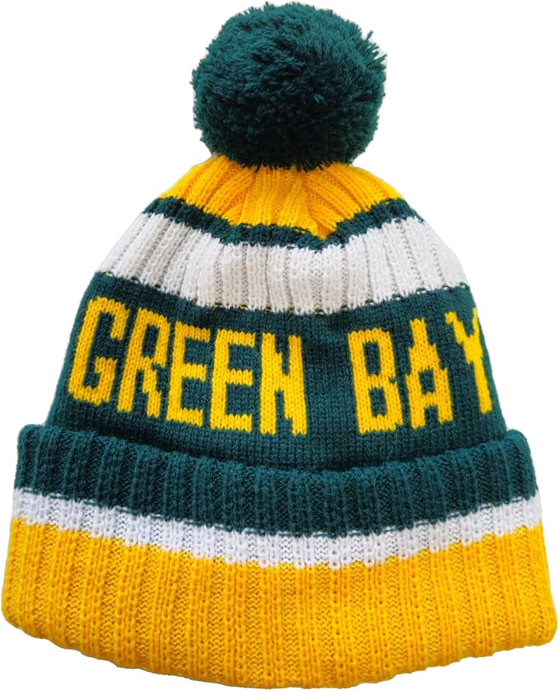 City Beanie Knit Hat with Pom Winter Cuffed Cap Sport Fans Gift | Amazon (US)