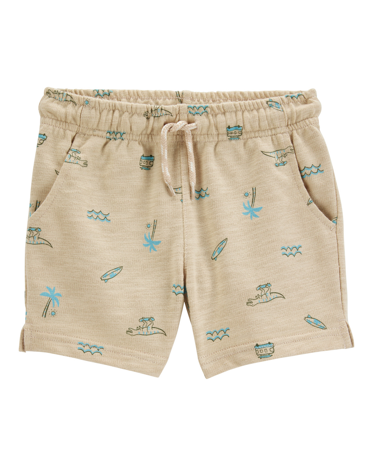 Toddler Print Cotton Blend Shorts - Khaki | Carter's Inc
