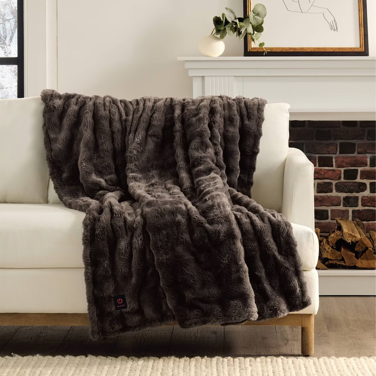 Brookstone Coziest Oversized Throw Bubble Fur Coffee | Target