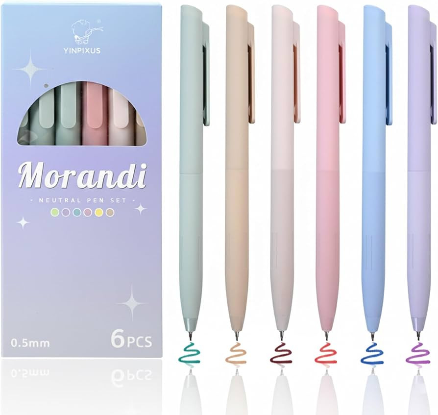 6 PCS Pastel Gel Pens, Colored Ink Pens, Pens Colorful for NoteTaking Journaling, Cute Retractabl... | Amazon (US)