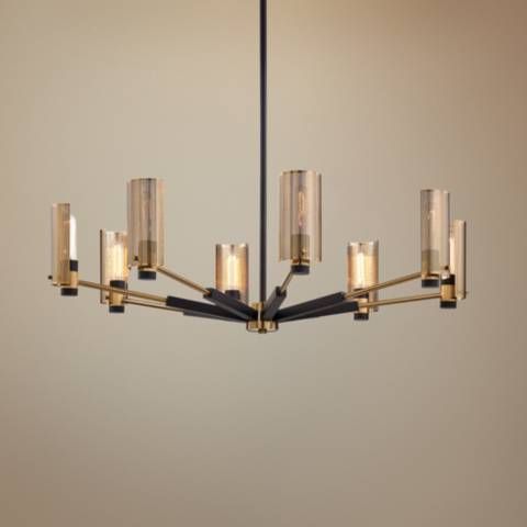 Troy Lighting Pilsen 40" 8-Light Bronze and Brass Modern Chandelier - #68E92 | Lamps Plus | Lamps Plus