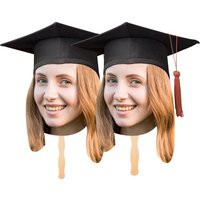 Custom Graduation Face Fans With Wooden Handle, 2025 Head, Graduate Face, Class Of Party Head Fans, On A Stick | Etsy (US)