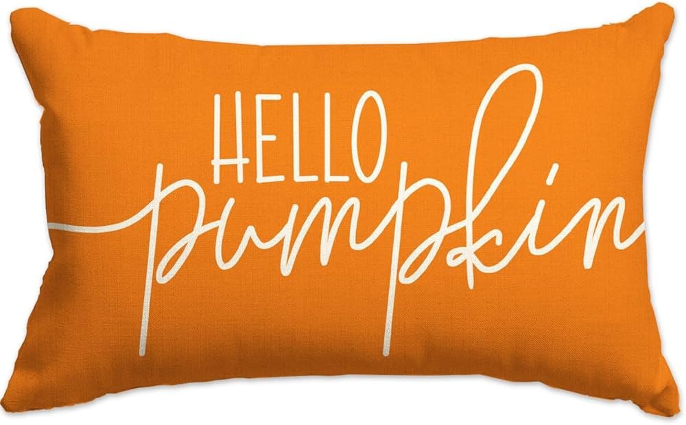 JXZYGMD Fall Pillow Covers 12x20 Hello Pumpkin Autumn Throw Lumbar Pillow Covers Decorations Outd... | Amazon (US)