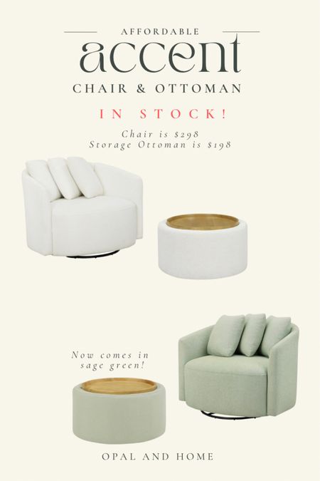 The Drew Barrymore Beautiful chair is back in stock, and comes in a new color + a matching storage ottoman! 

#LTKhome