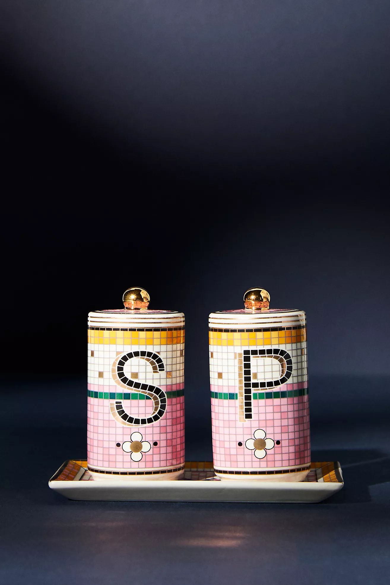 Bistro Garden Tile Salt & Pepper Shakers | Anthropologie (US)