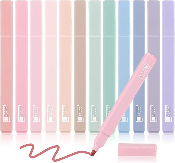 12 Pieces Aesthetic Highlighters Bible Highlighters and Pens No Bleed with Chisel Tip Pastel Mark... | Amazon (US)