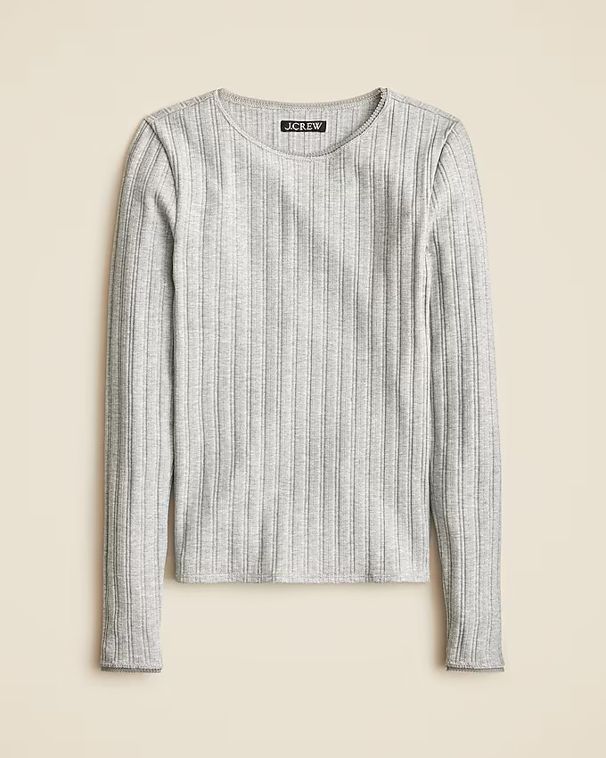 Pointelle long-sleeve T-shirt | J. Crew US