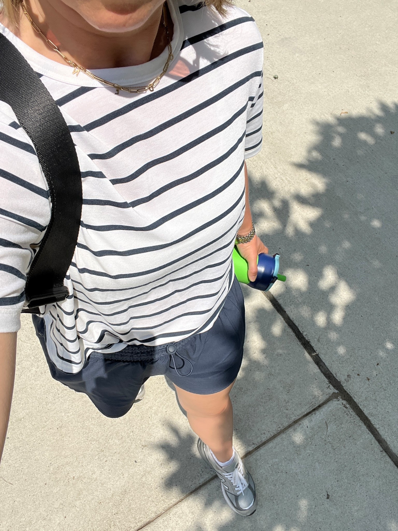 Navy blue 
Stripe t shirt 
Target athleisure
New balance 
Walking outfit 
Work out outfit 

#LTKFindsUnder50 #LTKActive #LTKSaleAlert