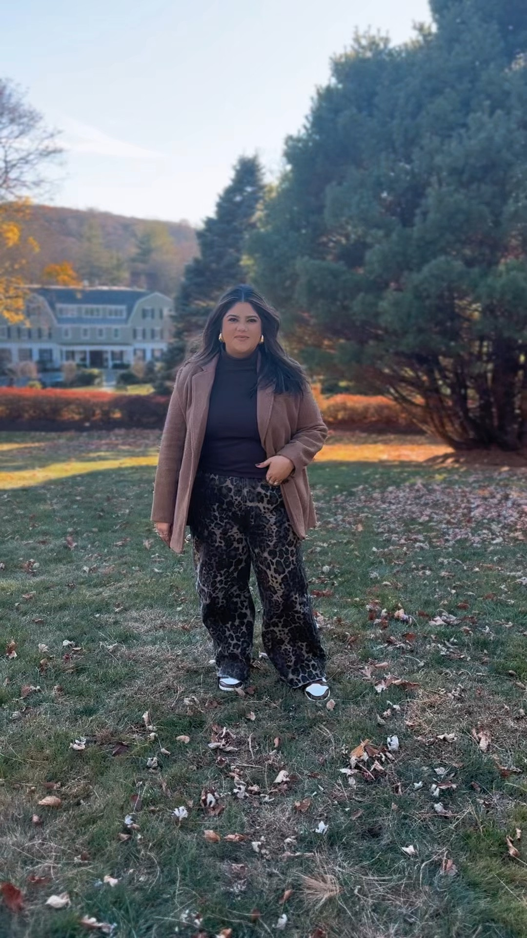 Leopard pant winter outfit for plus size and curvy women 

#LTKPlusSize #LTKMidsize #LTKFindsUnder50