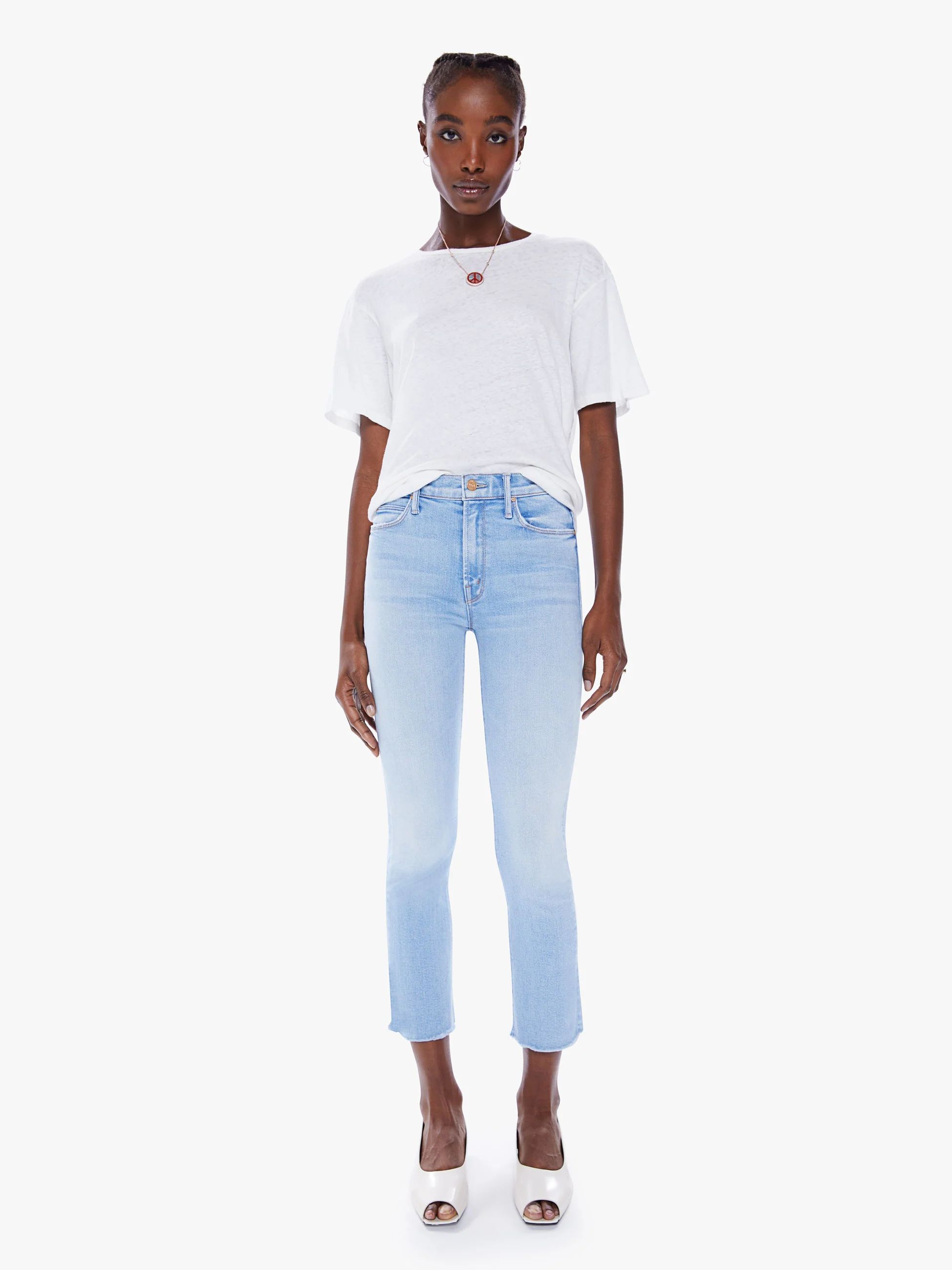 The Mid Rise Dazzler Crop Fray | Mother Denim