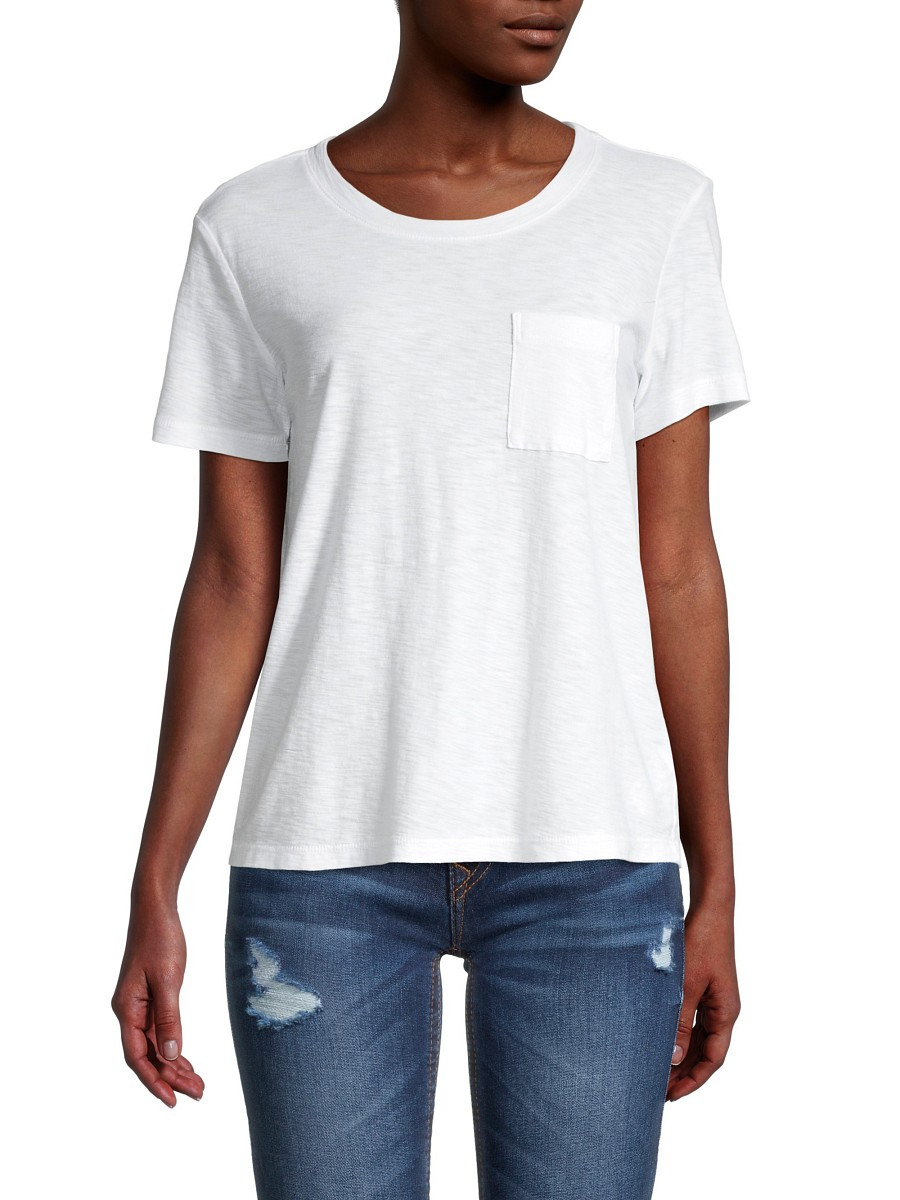 James Perse Women's Heathered Pocket Tee - White - Size 1 (S) | Saks Fifth Avenue OFF 5TH