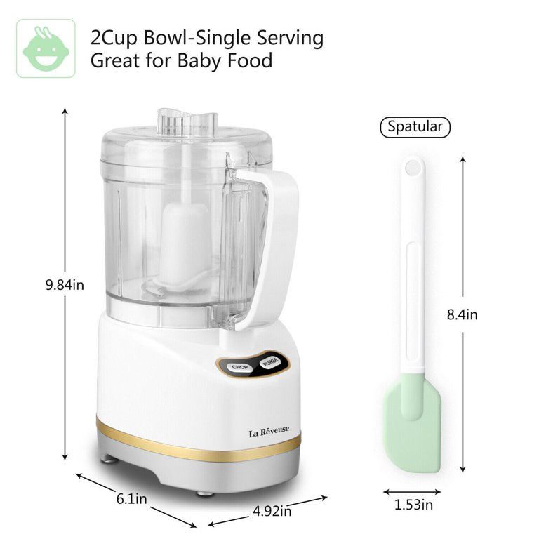 SIXWIN Home Mini Food Processor 200 Watts 2-Cup Prep Bowl-White | Walmart (US)