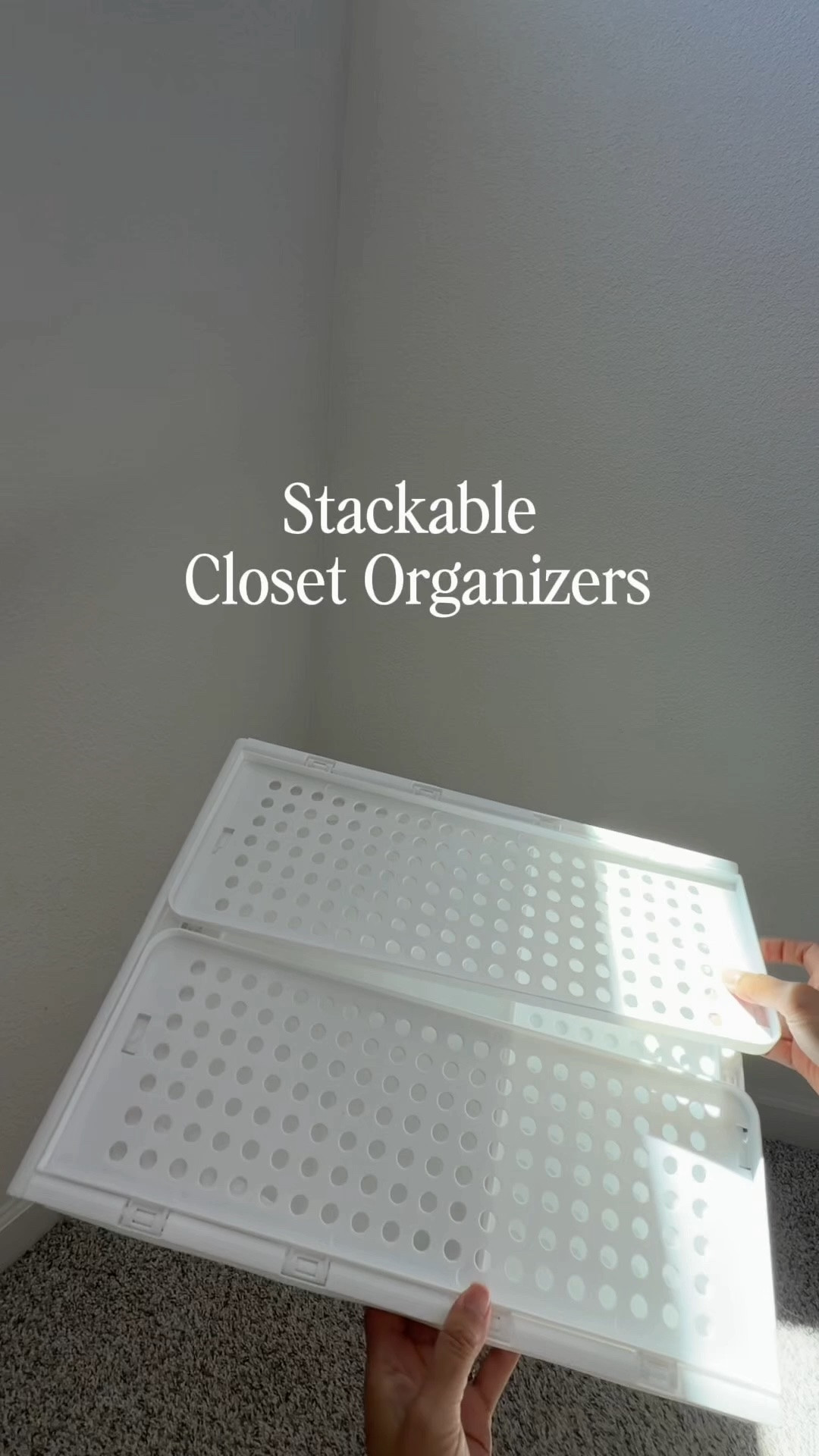 Closet organization hack! Use these stackable organizers to keep bulky items folded neatly +tidy!

#closetorganization #homeorganization #homeorganizationhacks #closet

#LTKmomlife #LTKHome