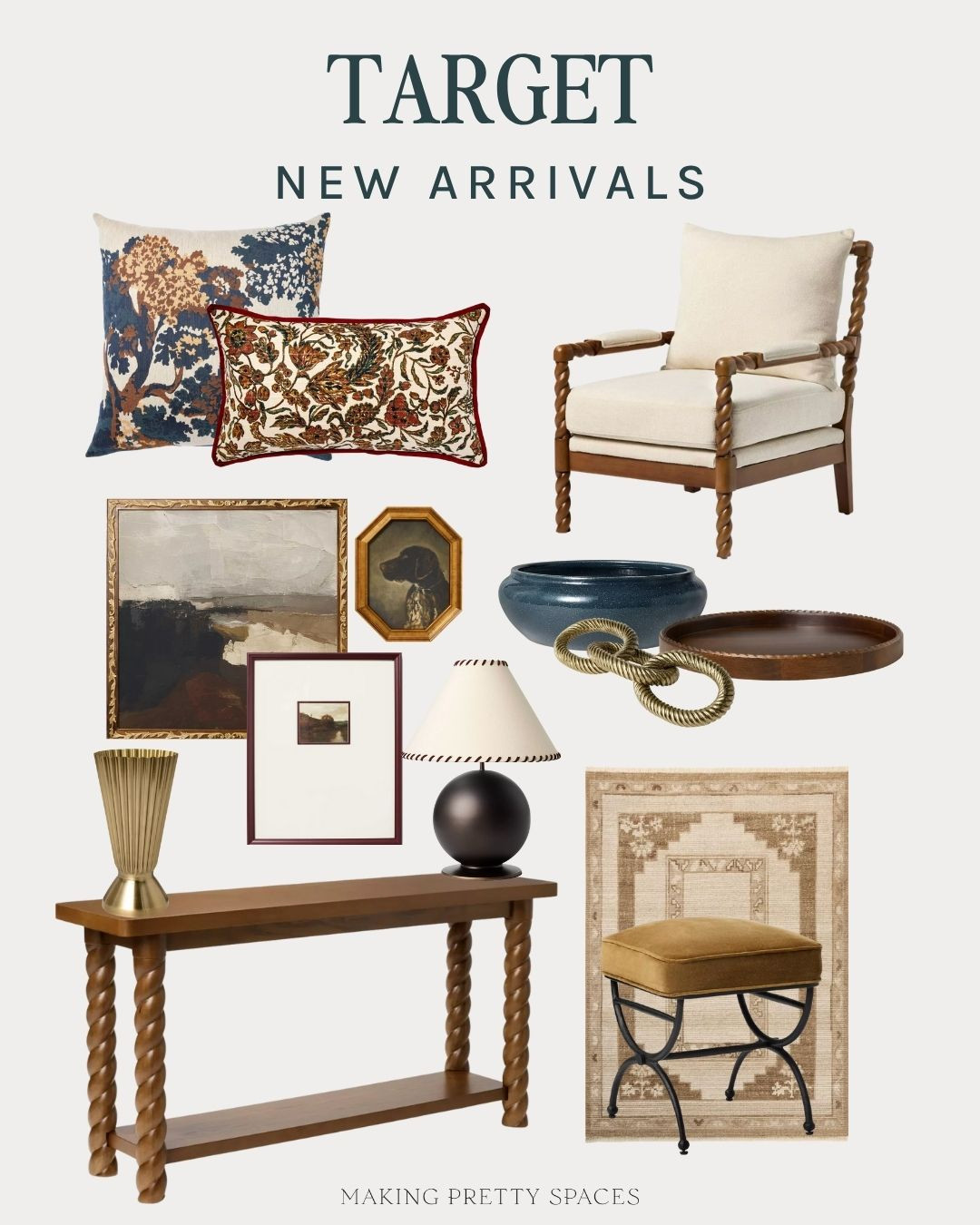 Shop these new Target arrivals! Threshold, fall, home, home finds, home decor, Target favorites, braided table, throw pillows, accent chair, artwork, frames, accent stool, area rug, lamp, bowl, chain, gold decor 

 #LTKHome #LTKFindsUnder50 #LTKStyleTip