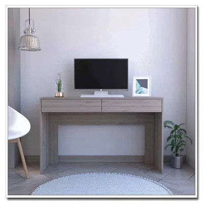 Meridian 2-Drawer Writing Desk Light Gray | Wayfair North America
