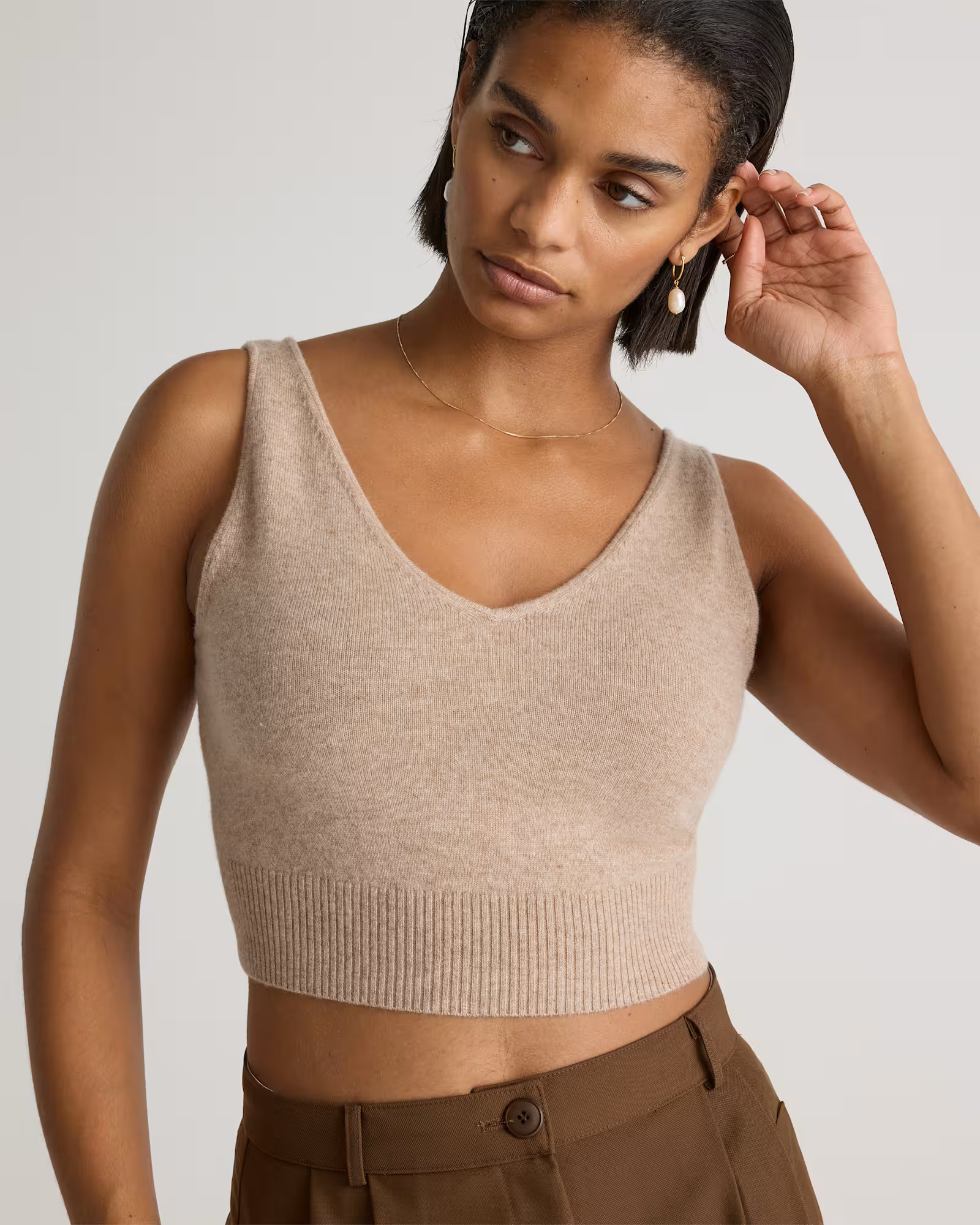 Mongolian Cashmere Cropped Tank | Quince