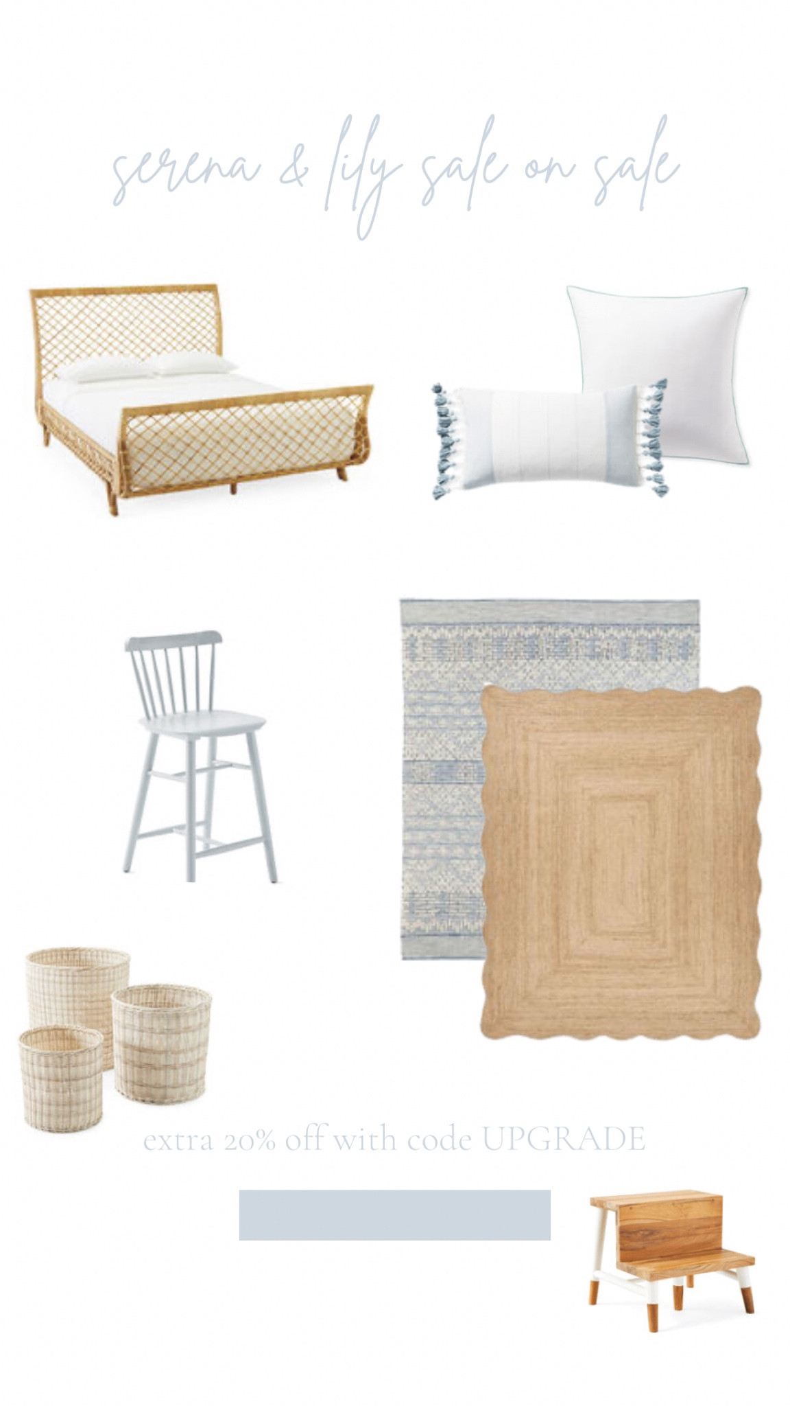 Coastal furniture, coastal decor, Serena &lily sale, scallop rug, blue rug, counter stools, rattan bed, planters, pillow covers, pillow cover with tassels 

#LTKhome #LTKsalealert #LTKFind