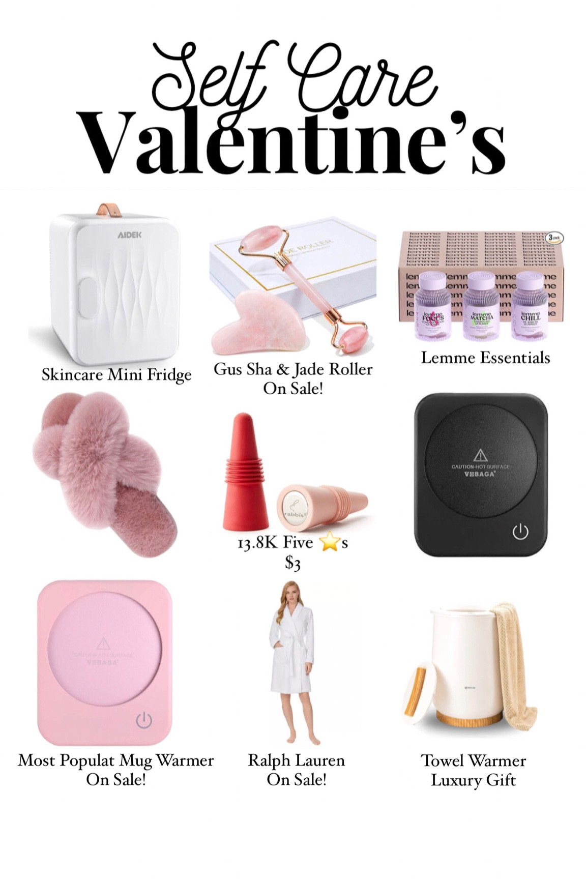 Giving Self Care Valentine’s!! Goodies that ladies will love! Lots of items on sale!! 
#valentinesday
#coffeemugwarmer 
#towelwarmer
#lemmebundle
#skincareminifridge
#jaderoller #guasha

#LTKhome #LTKsalealert #LTKGiftGuide