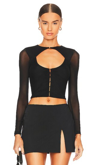 Katherine Hook & Eye Top in Black | Revolve Clothing (Global)