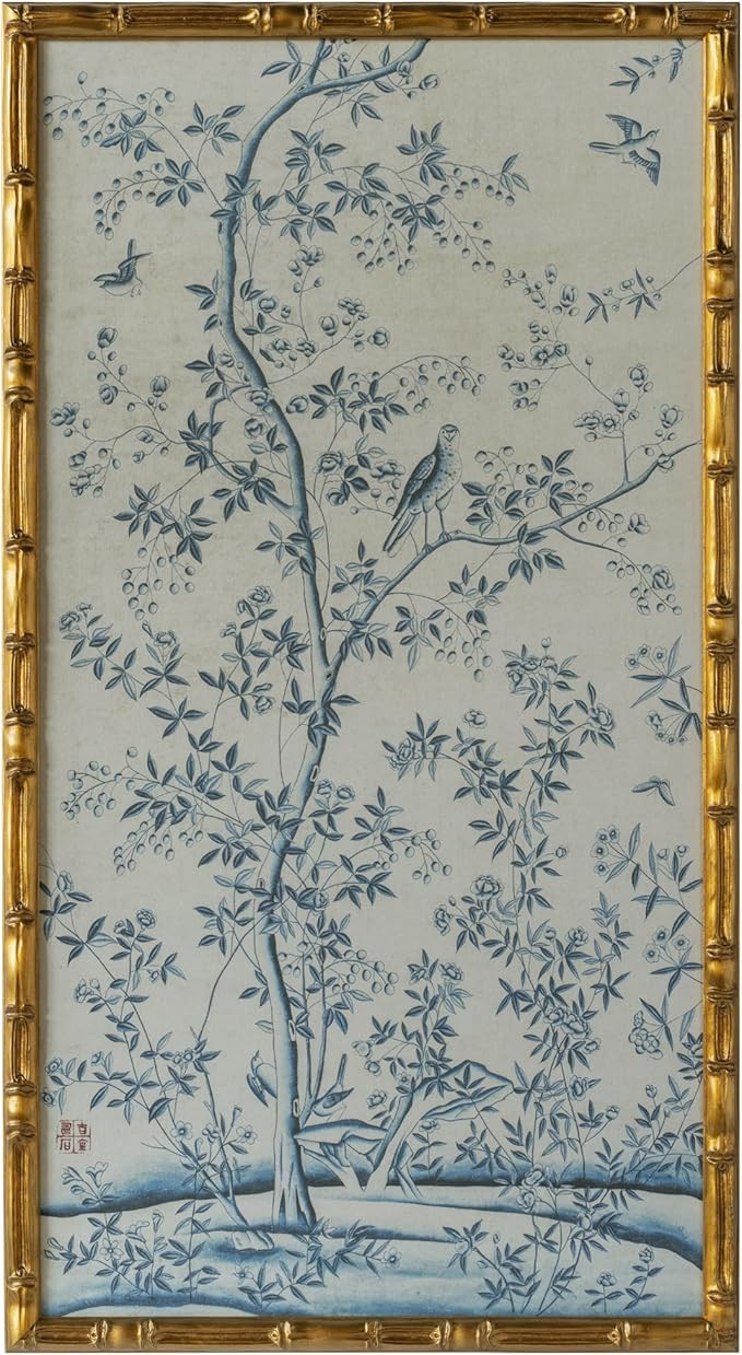 HongFengtang Chinese Rice Paper Print China Flower And Bird Bamboo Frame 19.5 X 35.8 Inches (B) | Amazon (US)