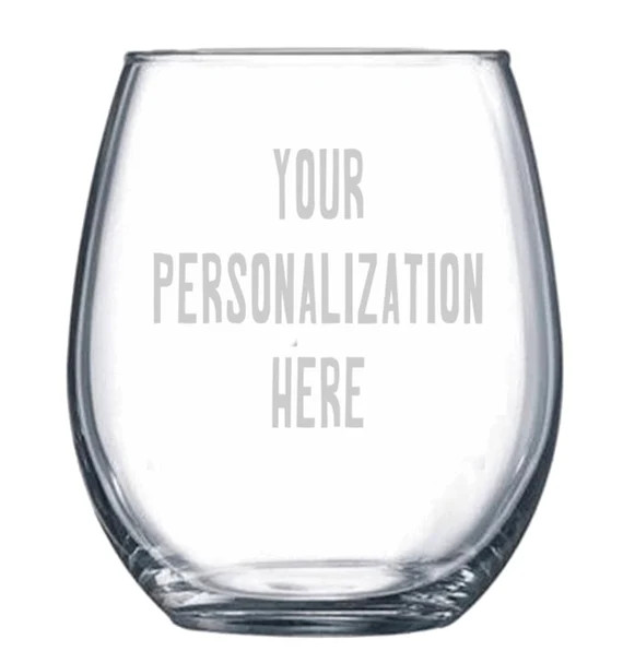 Individual Custom Etched Stemless Wine Glasses | Etsy (US)