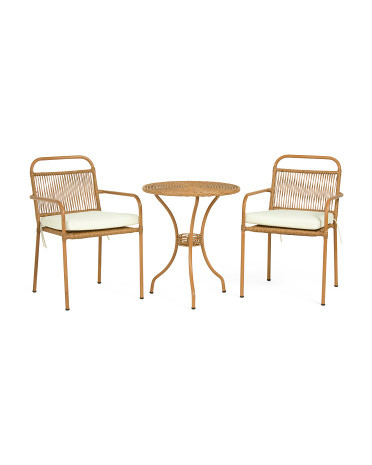 3pc Outdoor Wicker Chairs And Table Set | TJ Maxx