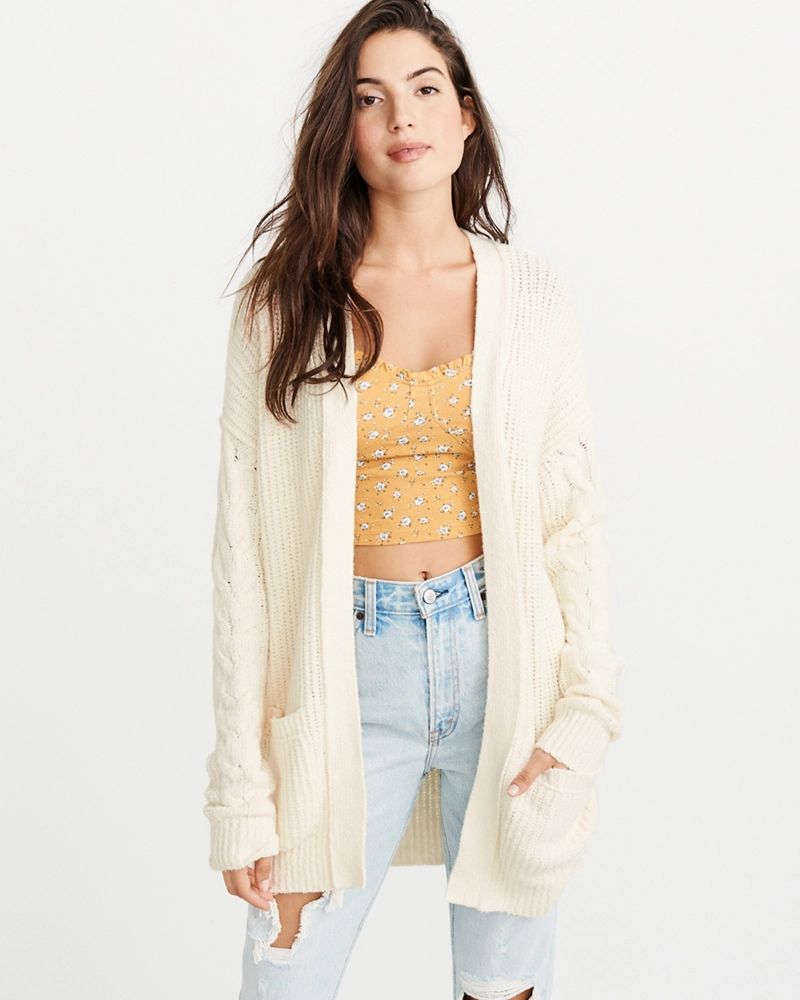 Open Stitch Cable Cardigan | Abercrombie & Fitch US & UK