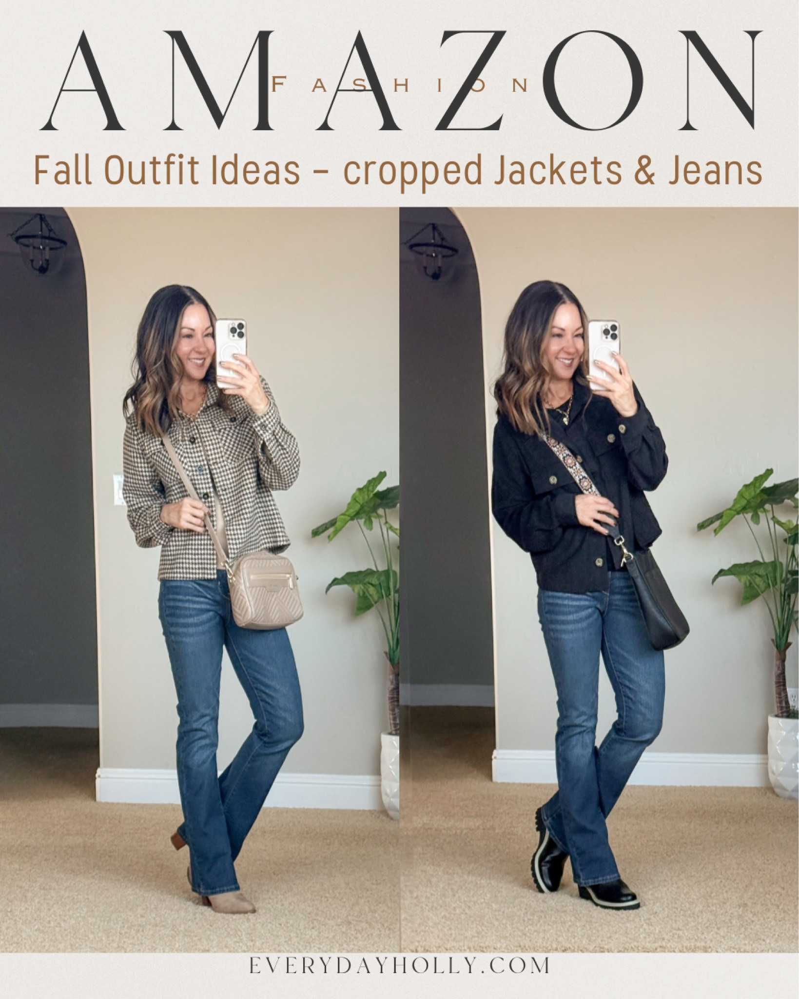 Amazon Fall outfit ideas with cropped jackets in houndstooth & corduroy in the smallest size available.  Slim fit ribbed knit tees in scoopneck and crewneck size XS.  Shapewear jeans in size 2 short in blue laguna waterless. pointed toe booties and Chelsea boots - go up a 1/2 size in both.  I linked a similar necklace on Amazon the exact chunky necklace  

#LTKOver40 #LTKFindsUnder50 #LTKSaleAlert