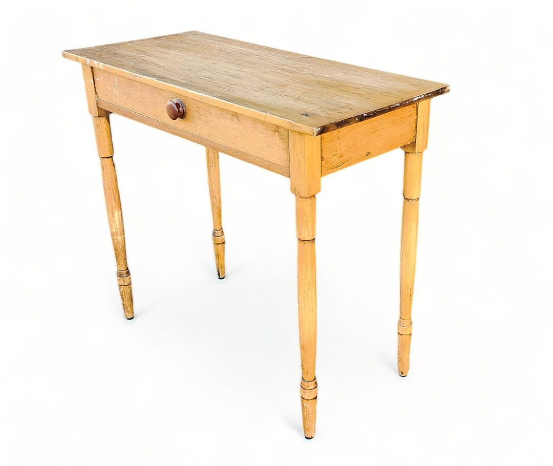 Antique American Rustic Pine Wide Single Drawer Work Table Stand C1900 - Etsy | Etsy (US)