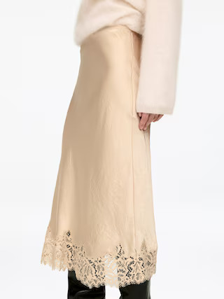 Satinrock mit Spitze | Arket EU