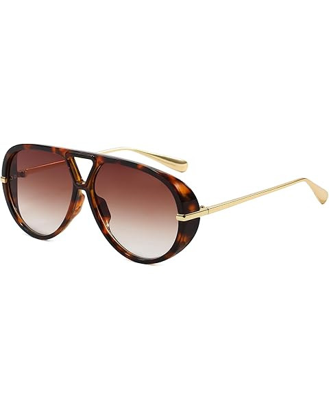 mosanana Trendy Oversized Aviator Sunglasses for Women Retro Style MS52478 | Amazon (US)