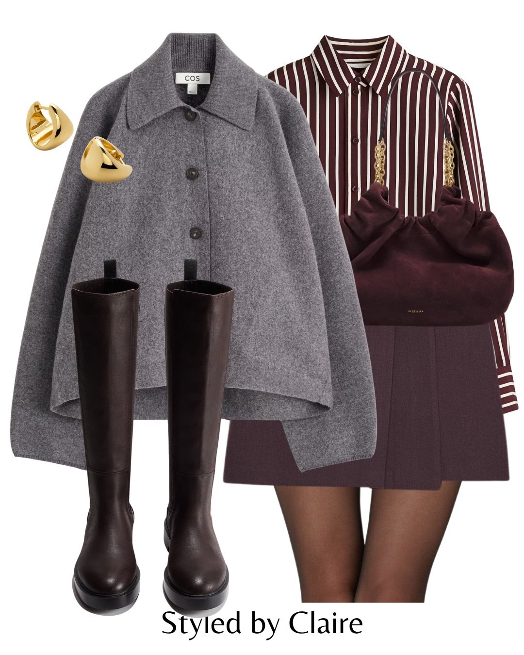 AUTUMN LAYERS🍒
Tags: merino wool knit jacket cos H&M stripe shirt burgundy grey skort culottes knee high boots demellier London suede shoulder bag chain fashion inspo transitional inspo outfit ideas chic women’s style city break everyday capsule wardrobe basics office work wear trending colour combos

#LTKbag #LTKstyletip #LTKshoes