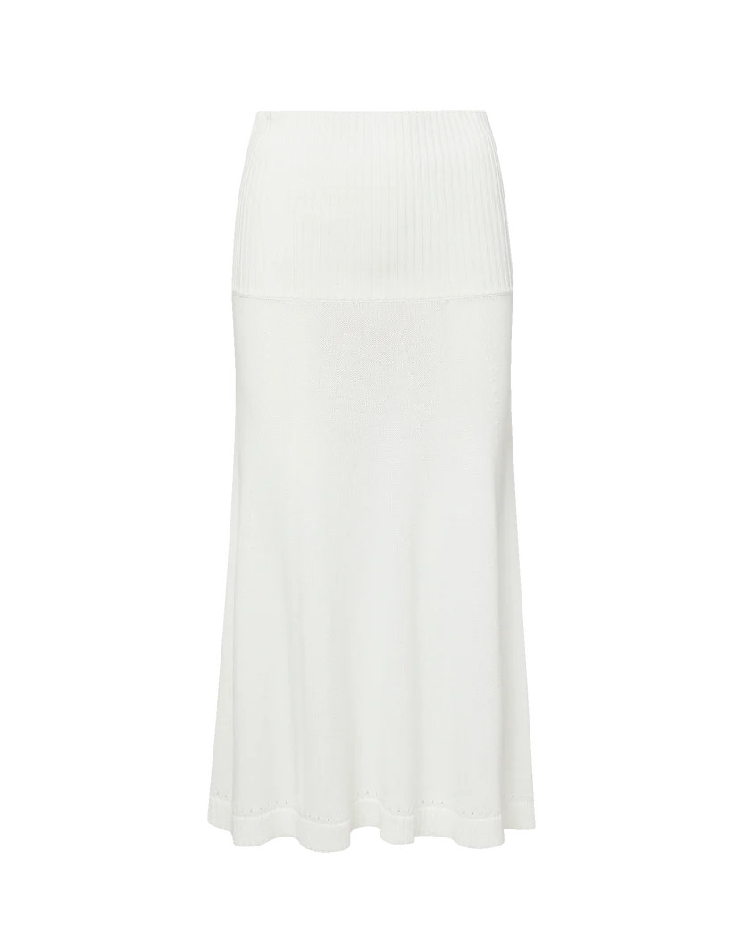 Cazian Knit Midi Skirt in Off-White | Veronica Beard | Veronica Beard