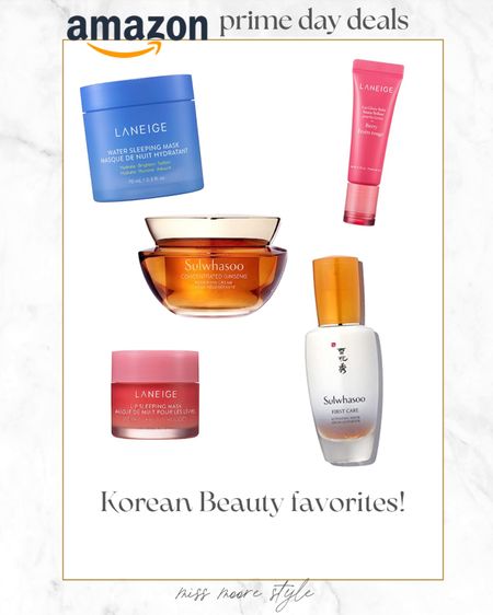 Korean beauty favorites on sale during Amazon prime day! 

Sulwasoo, laneige, Amazon prime day, prime day beauty deals 

#LTKsalealert #LTKbeauty #LTKxPrimeDay