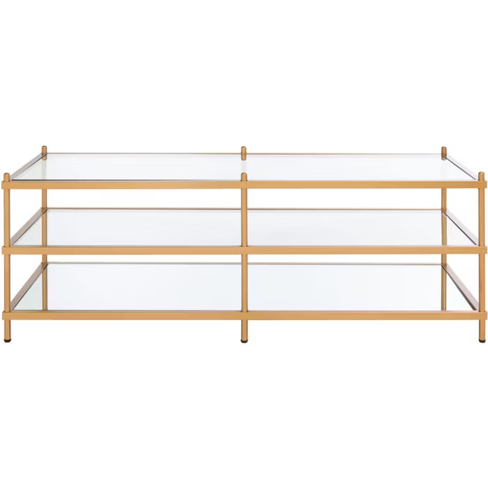Cathal Glass And Mirror Coffee Table - Gold/Glass - Safavieh | Target