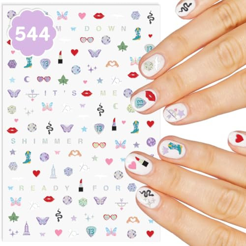 xo, Fetti Party Era Nail Stickers | 4 Sheets 544 Stickers | Concert Party Accessory, Bachelorette... | Amazon (US)